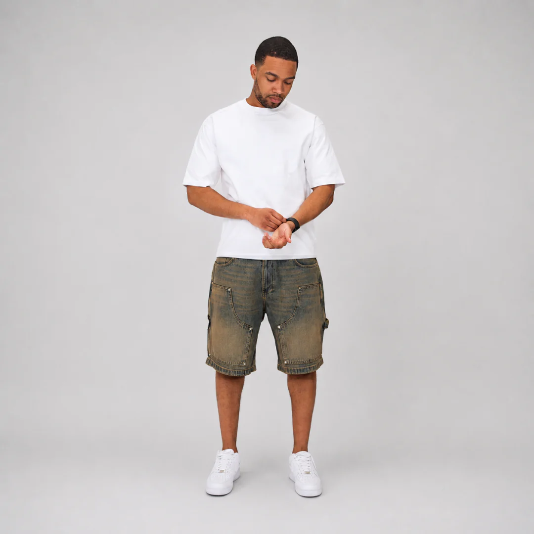 the denim carpenta' shorts - blue (mocha wash) - Image 3