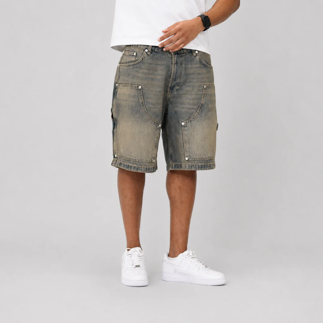 the denim carpenta' shorts - blue (mocha wash) - Image 4