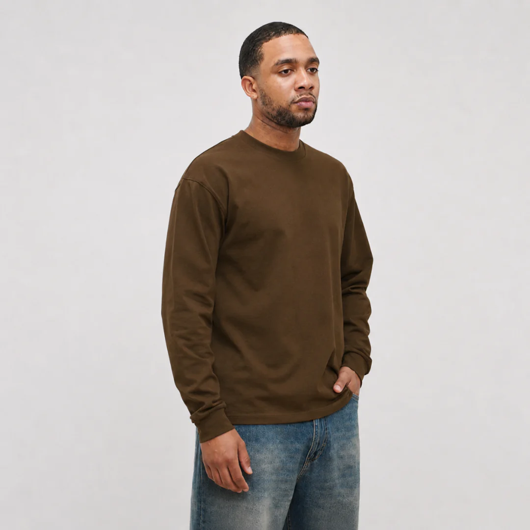 the perfect long sleeve tee - brown - Image 3