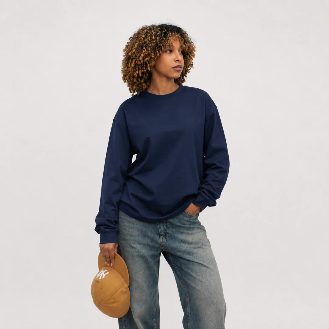 the perfect long sleeve tee - navy - Image 6