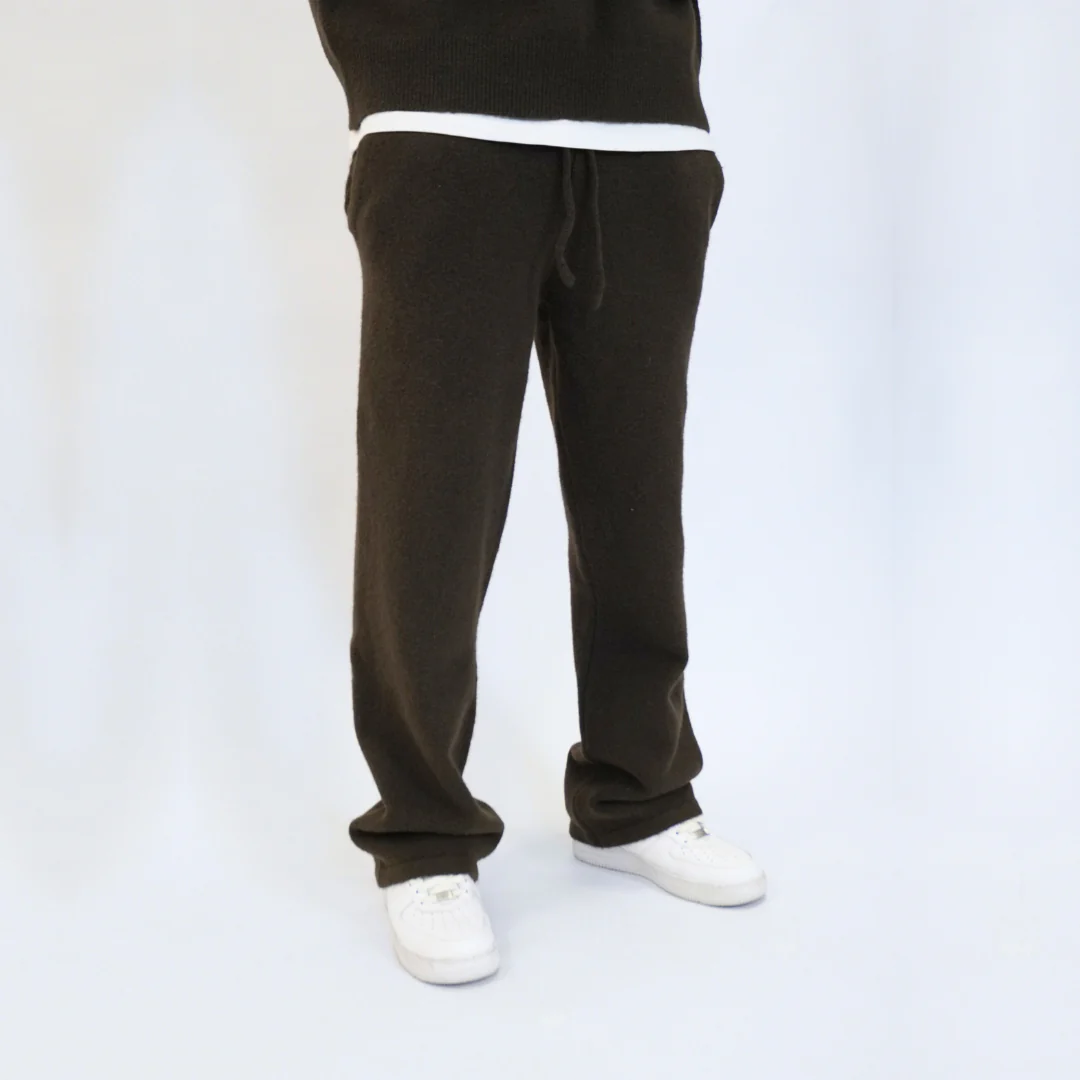 the soft-knit straight leg jogga' - brown - Image 5