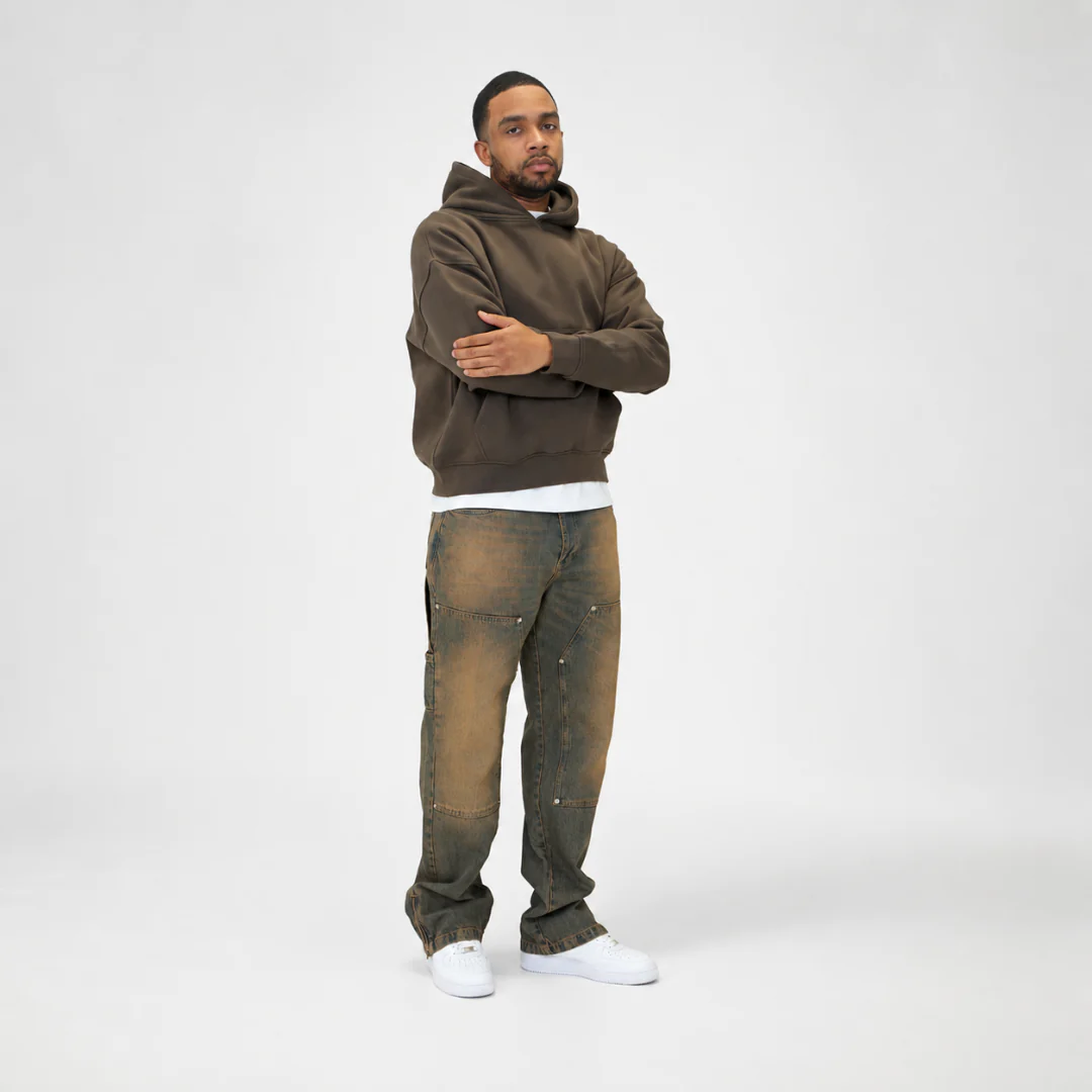 the straight leg carpenta’ jeans - blue (mocha wash) - Image 6