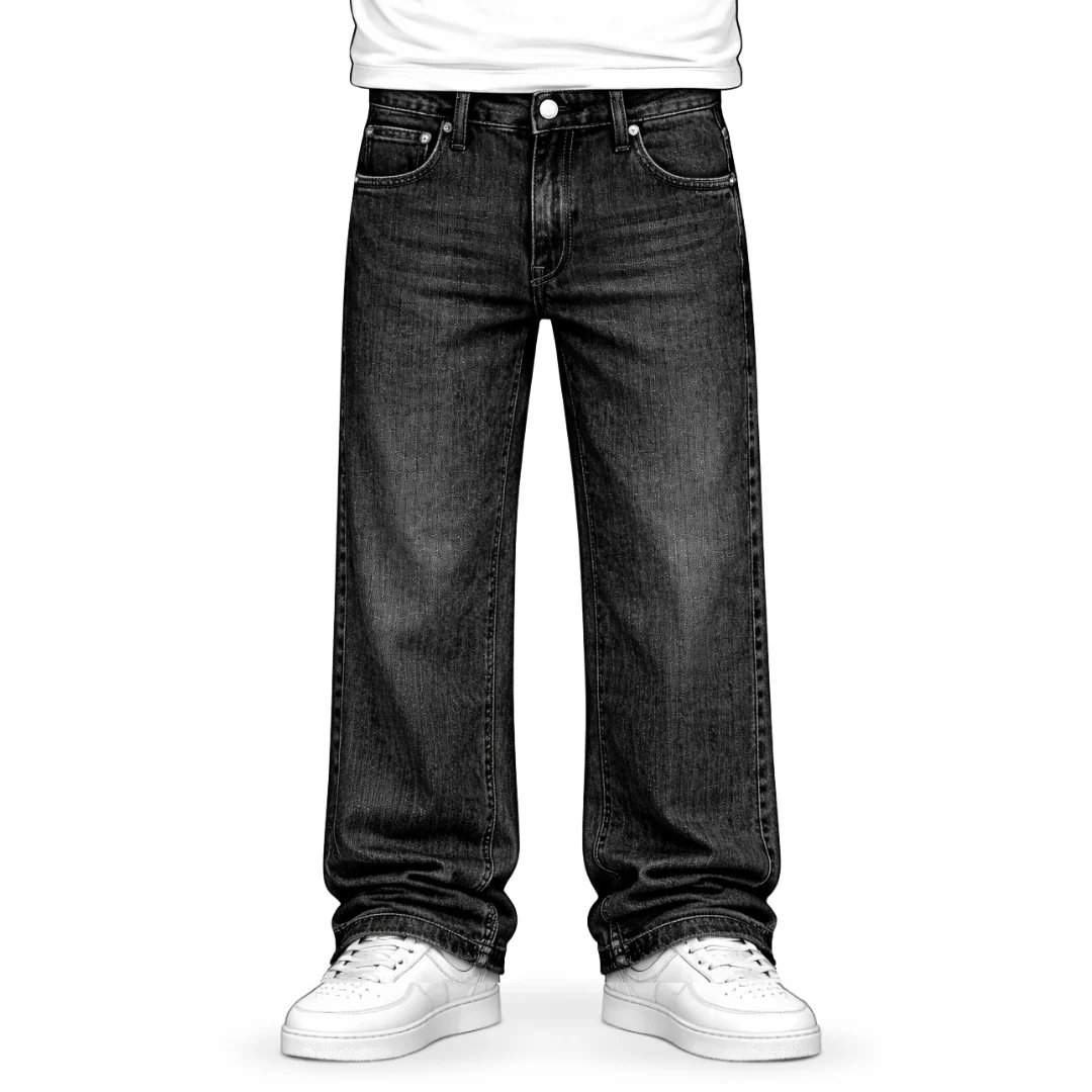 the straight leg jeans - black
